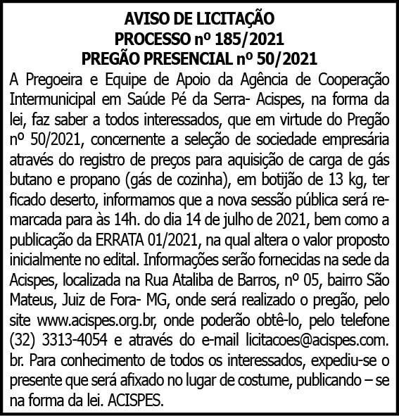 Aviso de Licitação - Acispes N185 4 1 ACISPES 185