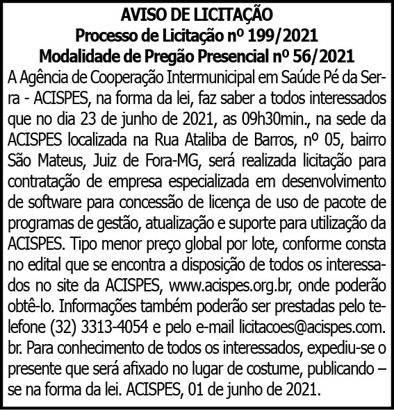 Aviso de Licitação 4 1 ACISPES 199