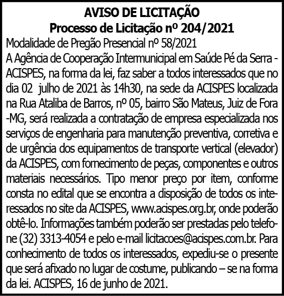 Processo de Licitação N204-2021 4 1 ACISPES 204