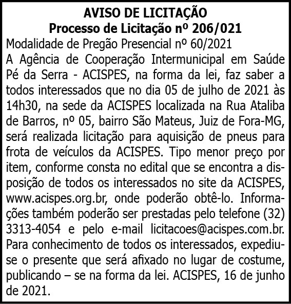 Processo de Licitação N206-2021 4 1 ACISPES 206