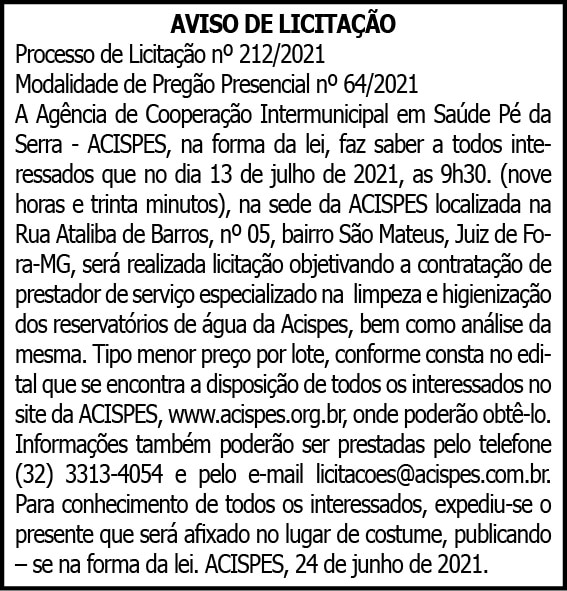 Acispes - Aviso de Licitação 4 1 ACISPES 212