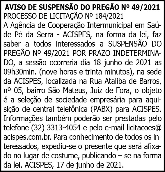 Processo de Licitação N49-2021 4 1 ACISPES 49