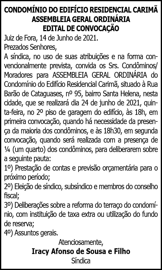 Edital de Convocação 4 1 CARIMA