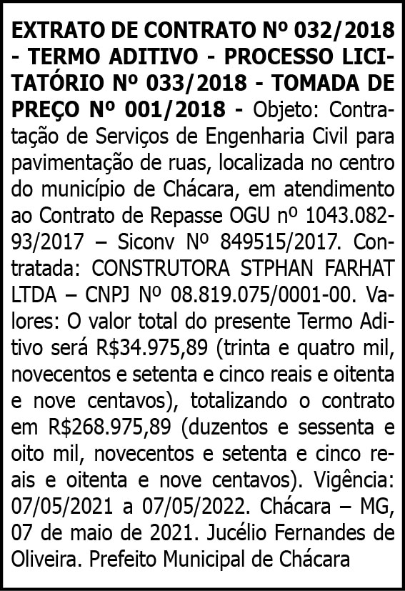 Extrato de Contrato 4 1 CHACARA 033