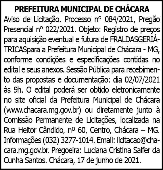 Prefeitura Municipal de Chácara 4 1 CHACARA 084
