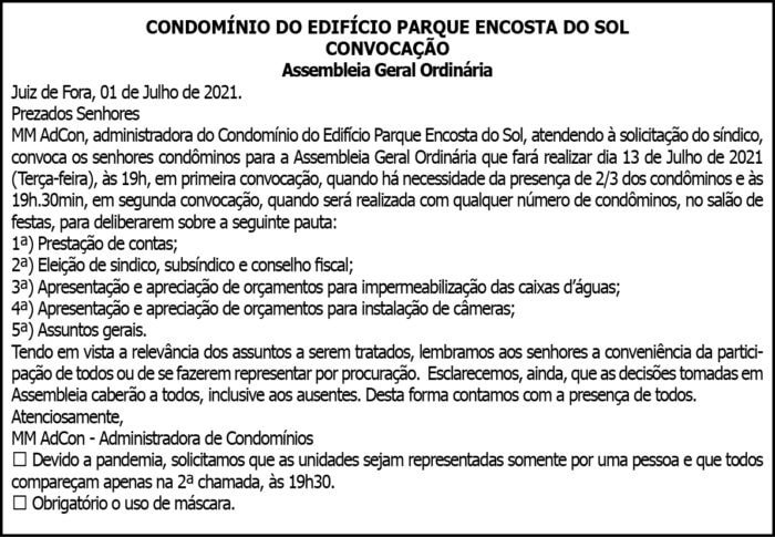Condomínio do Ed. Parque Encosta do Sol 4 1 ENCOSTA