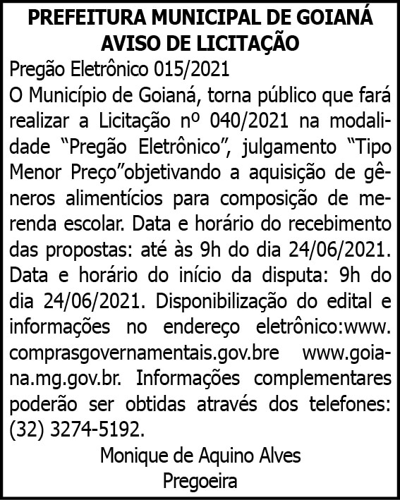Prefeitura Municipal de Goianá 4 1 GOIANA 015