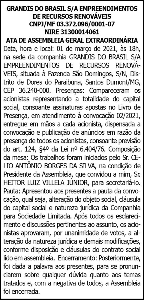 Ata de Assembleia 4 1 GRANDIS