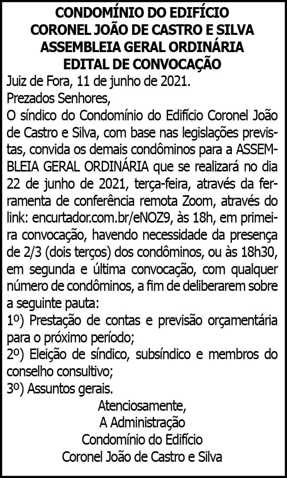 Cond. do Edifício Coronel João de Castro e Silva 4 1 JOAO DE CASTRO 1