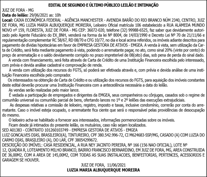 Edital de segundo e último público leilão e intimação 4 1 KOLOMBO