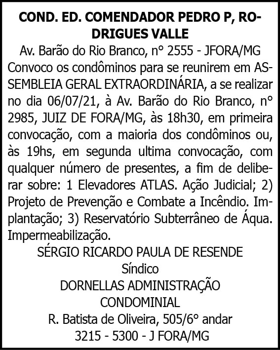 Cond. Ed. Comendador Pedro P. Rodrigues Valle 4 1 PROCOPIO