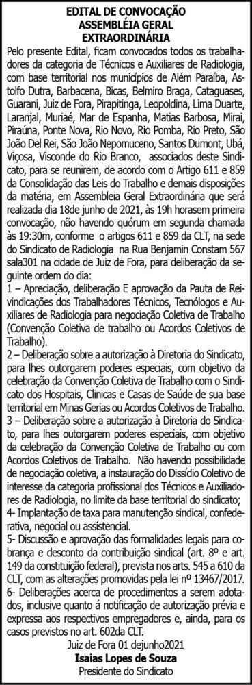 Edital de Convocação Assembleia Geral 4 1 RADIOLOGIA