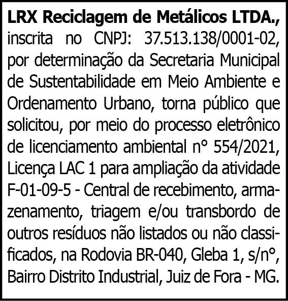 LXR Reciclagem de Metálicos LTDA 4 1 RECICLAGEM