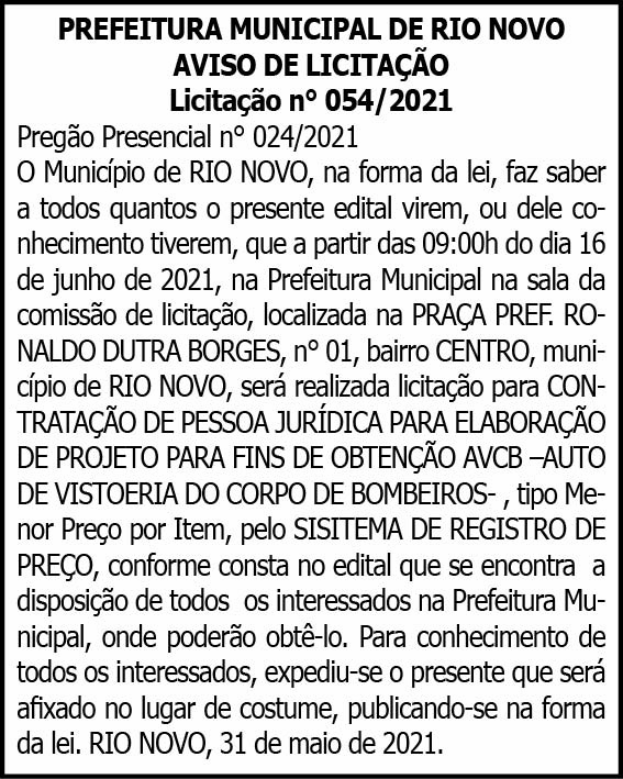 Município de Rio Novo 4 1 RIO NOVO 054