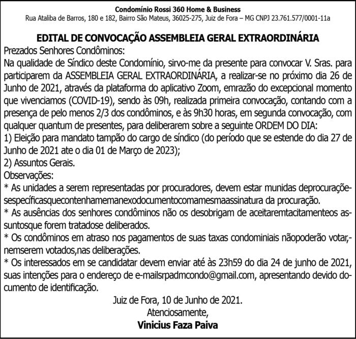 Edital de Convocação 4 1 ROSSI 360 1