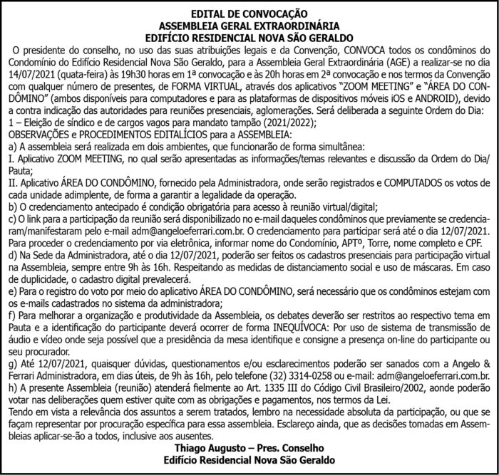 Ed. Residencial Nova São Geraldo 4 1 SAO GERALDO