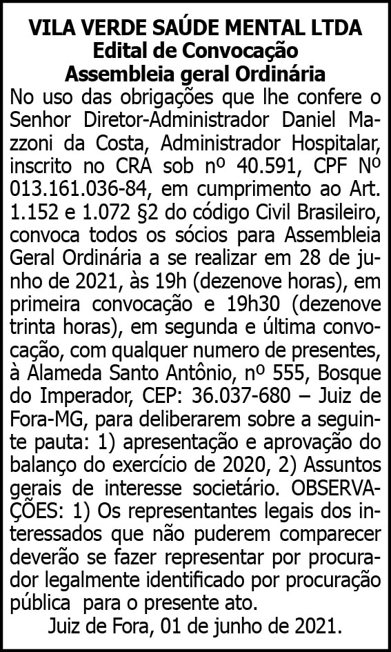 Vila Verde Saúde Mental LTDA 4 1 VILA VERDE 01