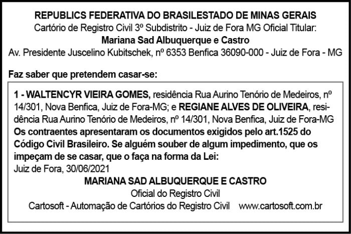 Aviso de Casamento 4 AVISO WALTENCIR