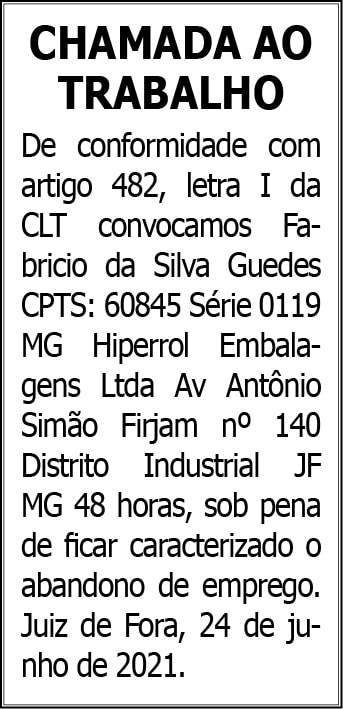 Chamada ao Trabalho 4 COM FABRICIO
