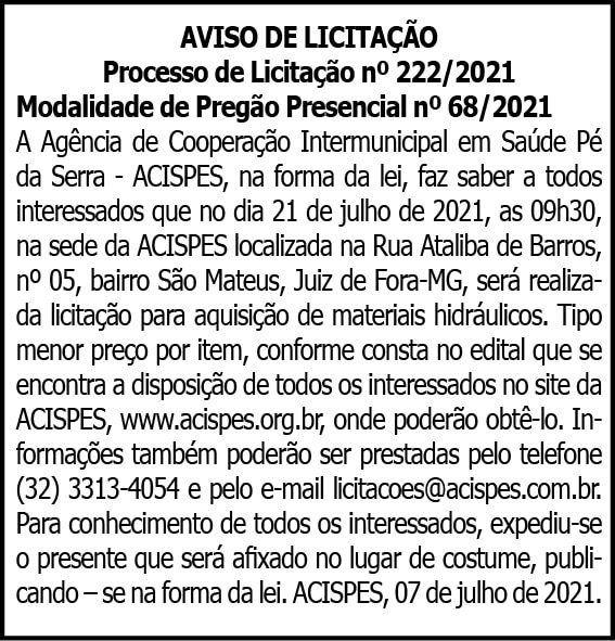 Acispes - Aviso de Licitação 4 1 ACISPES 222