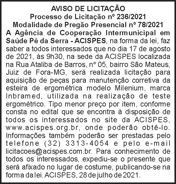 Acispes - Processo de Licitação 4 1 ACISPES 236