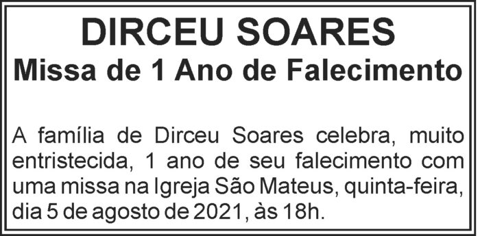 Dirceu Soares - Missa de 1 ano de falecimento 4 1 DIRCEU