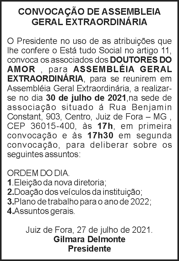 Doutores por Amor - Assembleia Geral Extraordinária 4 1 DOUTORES