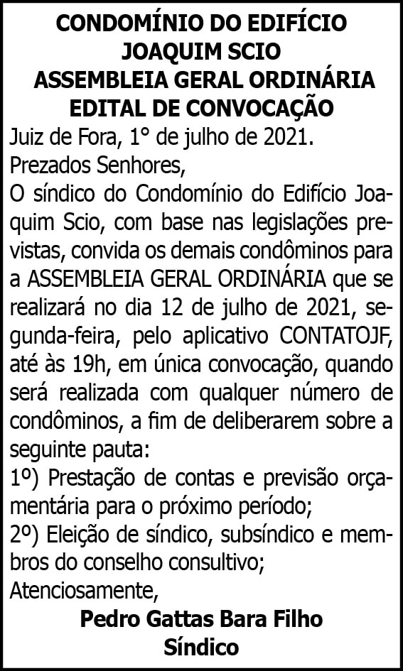 Cond. do Ed. Joaquim Scio 4 1 JOAQUIM
