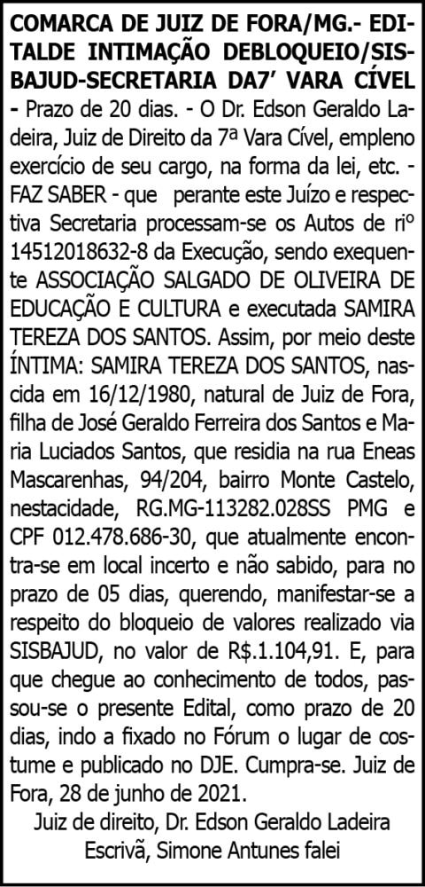 Edital de Intimação de Bloqueio 4 1 SALGADO