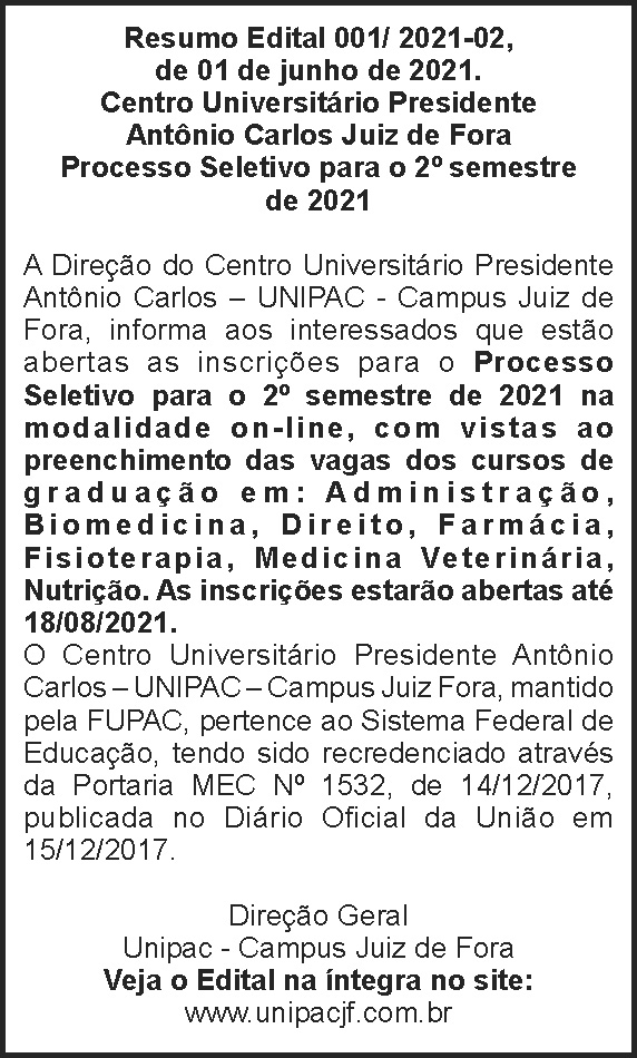 Unipac - Processo Seletivo 4 1 UNIPAC
