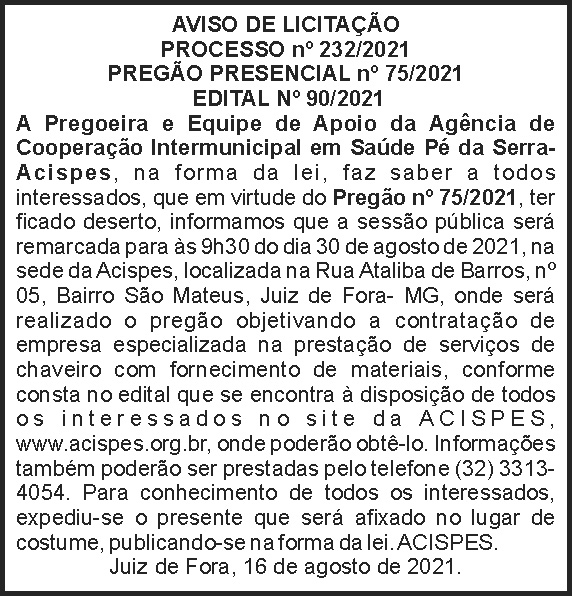Acispes - Aviso de Licitação Nº 232 4 1 ACISPES 232