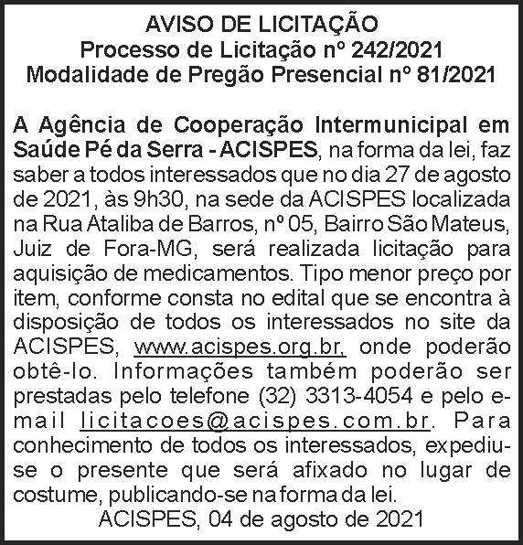 Acispes - Licitação Nº 242 4 1 ACISPES 242