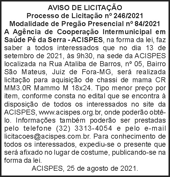 Aviso de licitação - Acispes 4 1 ACISPES 246