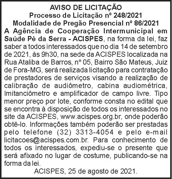 Acispes - Licitação Nº 248 4 1 ACISPES 248