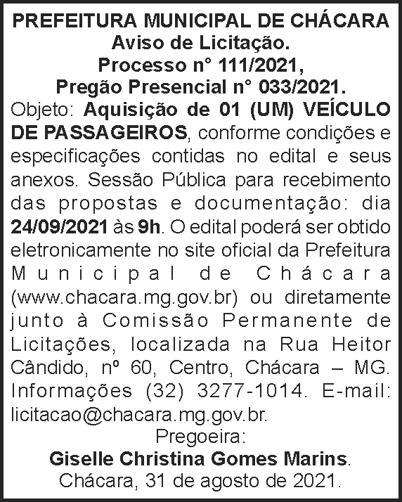 Pregão - Município de Chácara 4 1 CHACARA 111