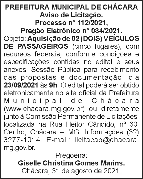 Edital - Pregão Chácara 4 1 CHACARA 112