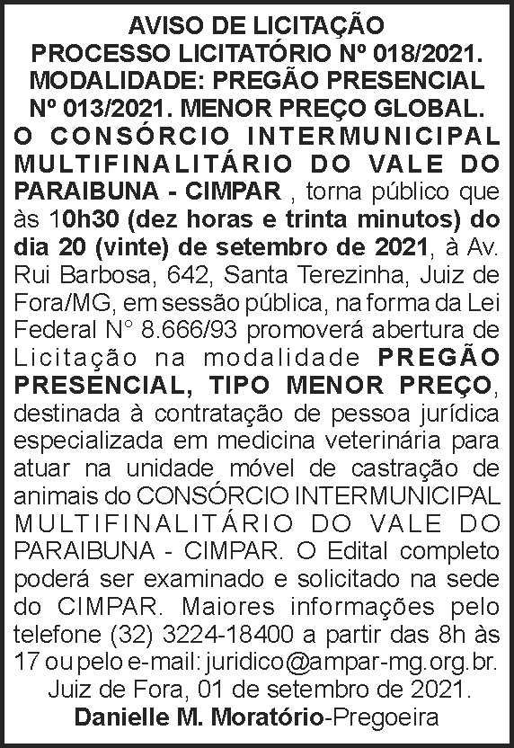Edital de licitação - Pregão 4 1 CIMPAR 018