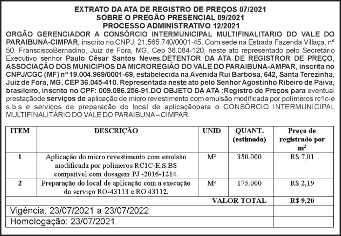 Cimpar - Ata de Registro de Preços 4 1 CIMPAR 09
