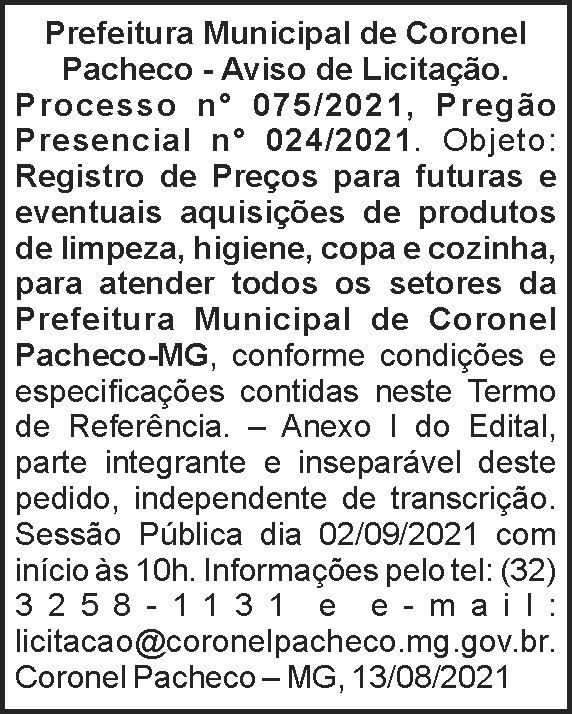 Licitação Coronel Pacheco 4 1 CORONEL 075