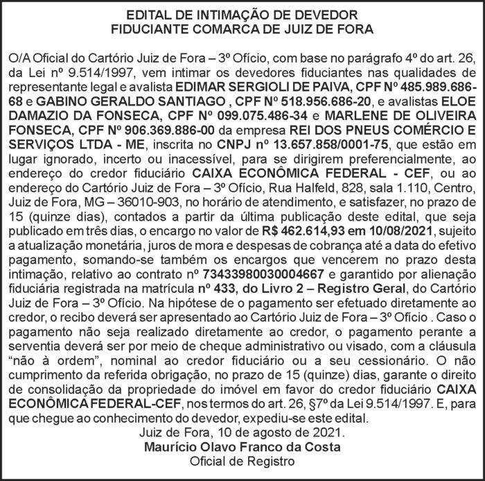 Edital de Intimação de Devedor 4 1 EDIMAR