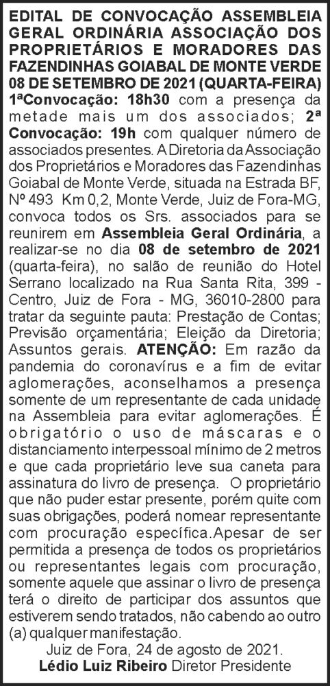 Fazendinhas Goiabal de Monte Verde - Convocação 4 1 GOIABAL