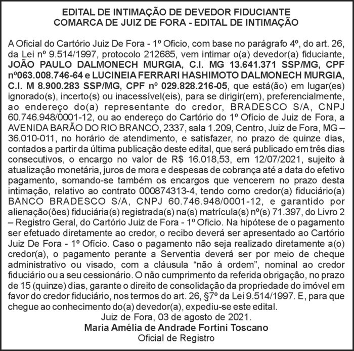 Edital de Intimação de Devedor Fiduciante 4 1 JOAO