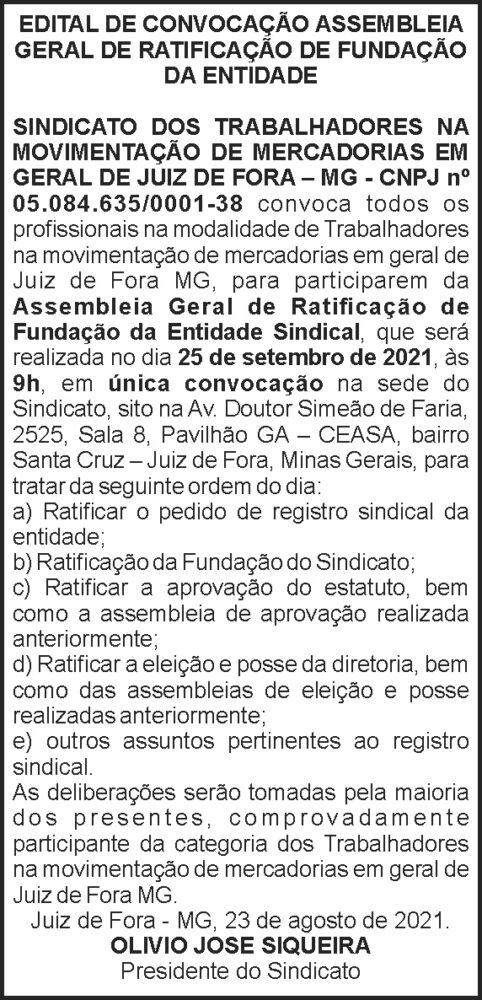 Edital - Assembléia Geral Sindicato 4 1 MERCADORIAS