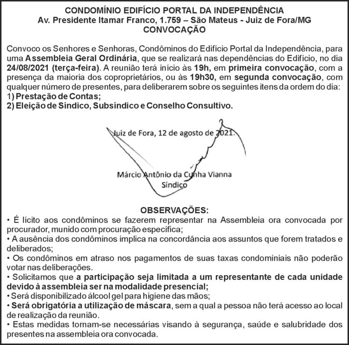 Cond. Edifício Portal da Independência - Convocação 4 1 PORTAL 1