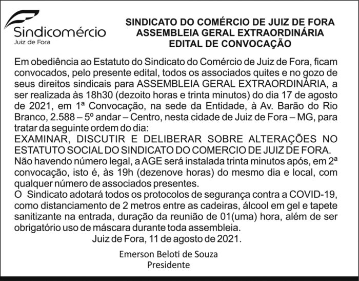 Sindicomércio - Edital de Convocação 4 1 SINDICOMERCIO