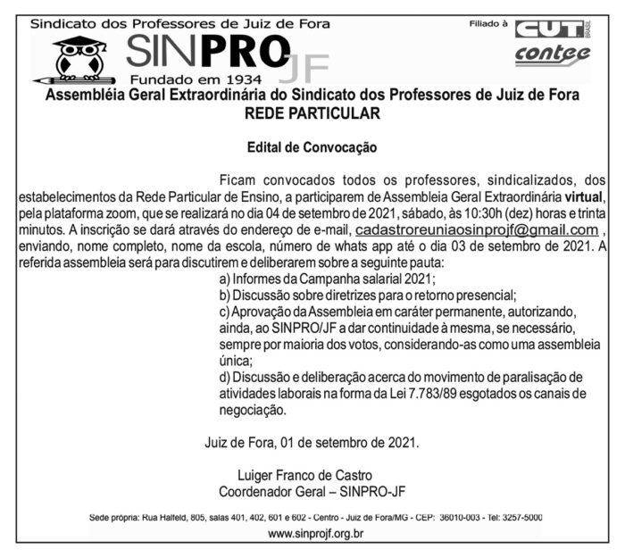 Assembléia Geral - Sinpro 4 1 SINPRO 1