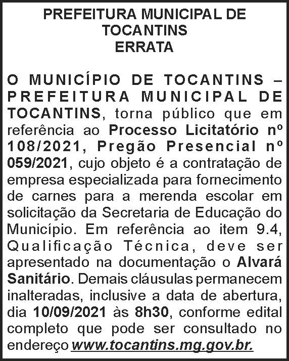 Edital Prefeitura de Tocantins 4 1 TOCANTINS