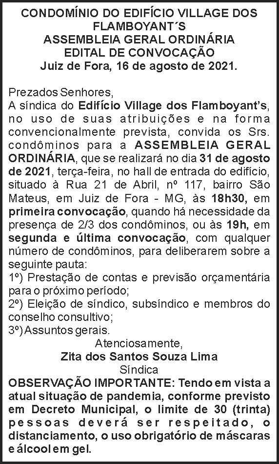 Assembléia Geral - Edifício Village dos Flamboyant's 4 1 VILLAGE