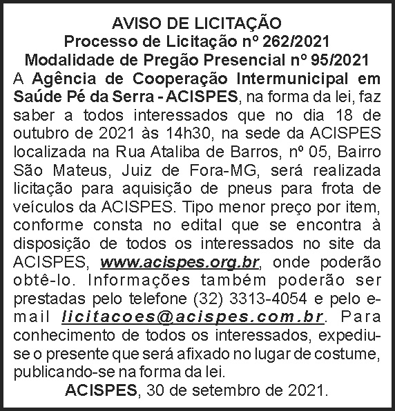 Edital de licitação - Acispes 4 1 ACISPES 262