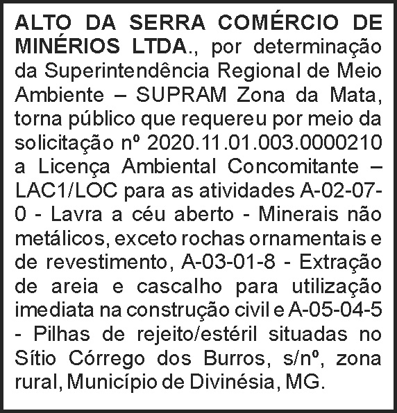 1 ALTO DA SERRA